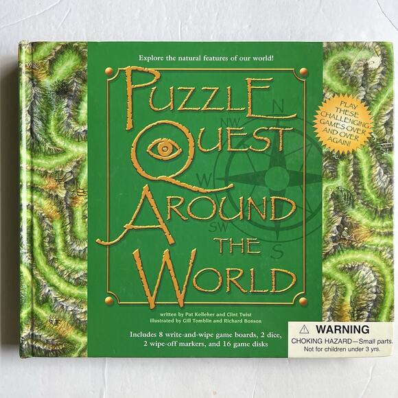 Puzzle Quest Around the World Board Book Write and Wipe Games Boards Markers - Picture 1 of 7
